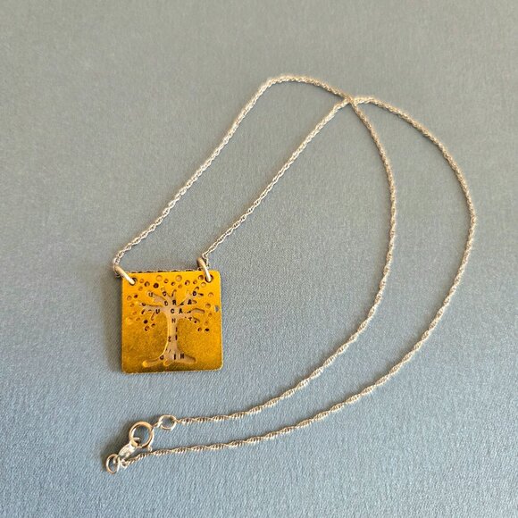 Jewelry - Kathy Bransfield Goethe Tree of Life pendant silver 925 and gold plated brass.